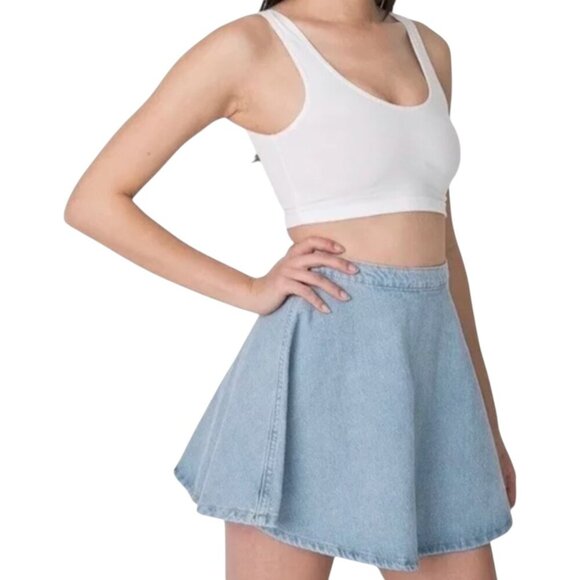American Apparel Light Wash Denim Circle Skirt - Size XS - Picture 7 of 7